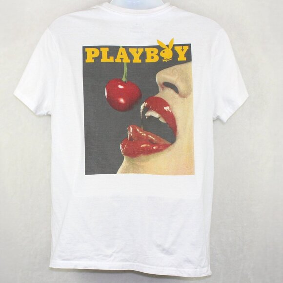 Playboy Graphic Cherry Lips T-Shirt Mens Large - Picture 1 of 7